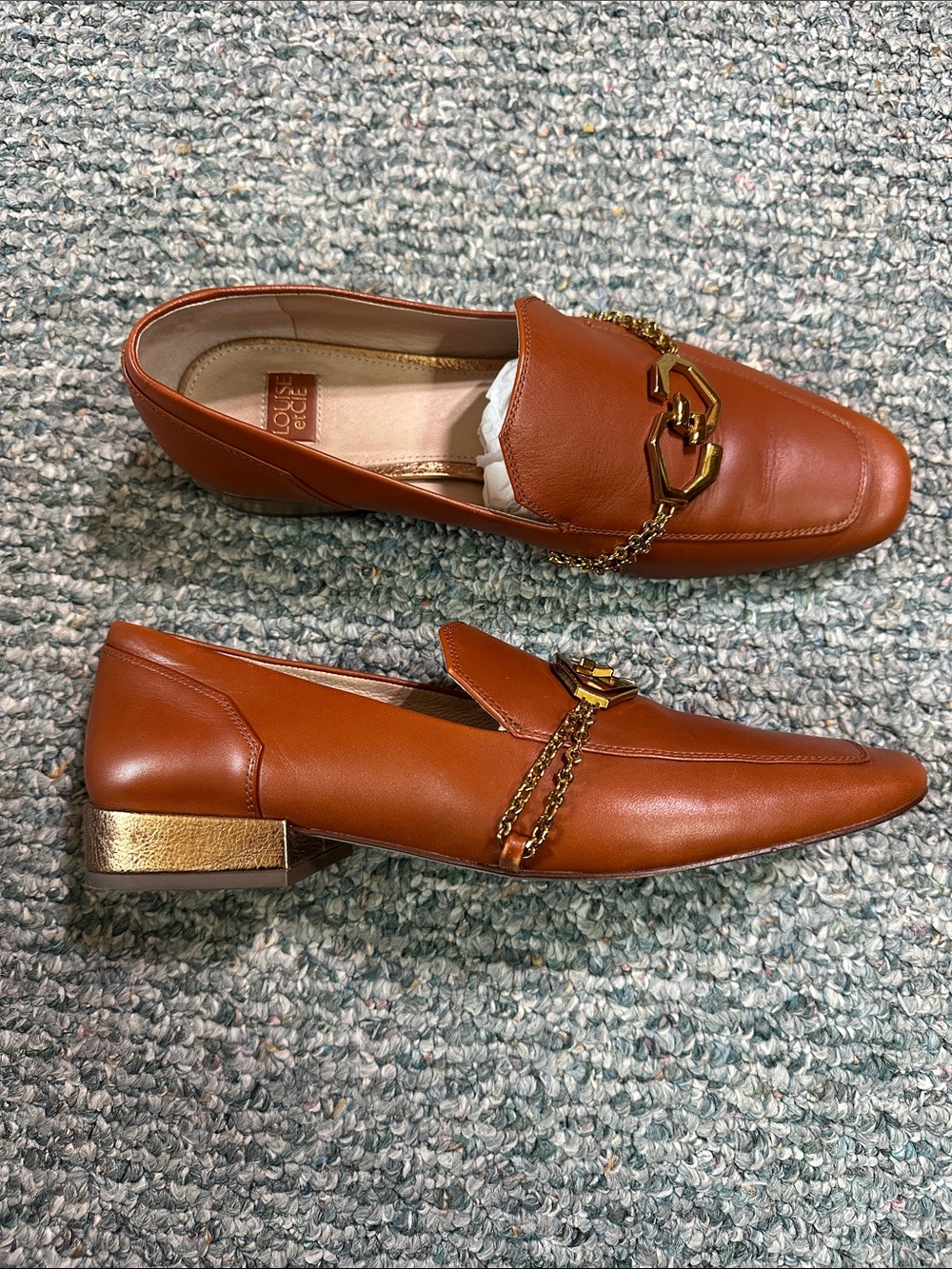 Louise et Cie Women’s Camel Brown Leather Loafers Work Office Business Shoes